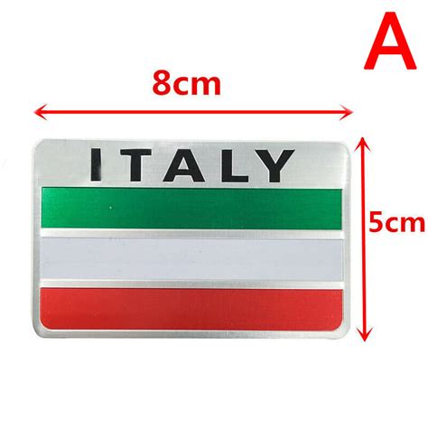 Aluminum D Metal Italy Italian Flag Sticker Emblem Badge Decal Car