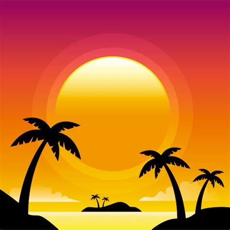 Premium Vector | Sunset beach background