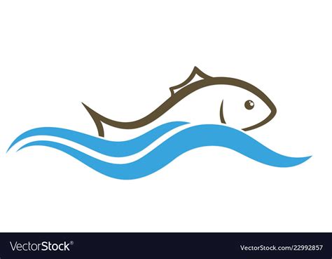 Logo Of Fish With Wave Royalty Free Vector Image