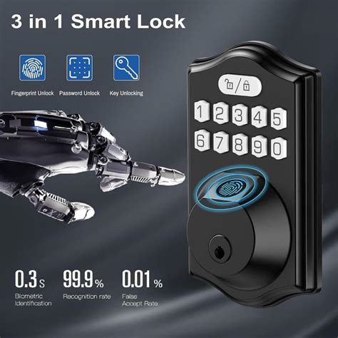 K6 Intelligent Fingerprint Door Lock With 2 Spare Keys 3-In-1 - KENTFAITH