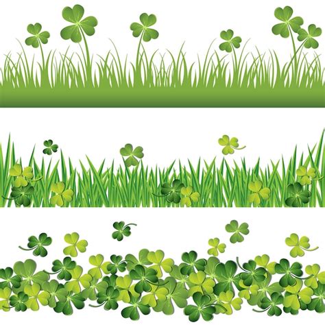 Premium Vector Green Shamrock Borders Set For St Patricks Day Card