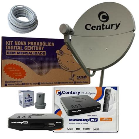 Antena Parab Lica Century Cm Banda Ku Receptor Midiabox Se Century