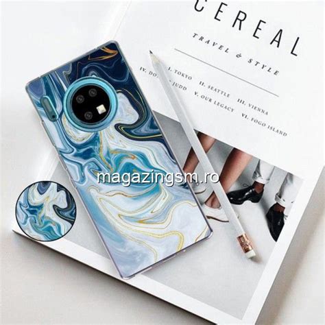 Husa Huawei Mate Pro Tpu Marble Pattern Albastra Pret