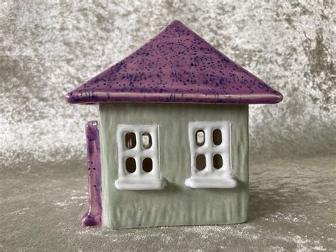 Incense Burner Tea Light House Ceramic Etsy