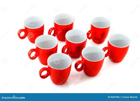 Red coffee mugs stock photo. Image of crockery, little - 8659786