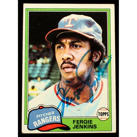 Fergie Jenkins Signed 1981 Topps 158 Autograph Reference Pristine