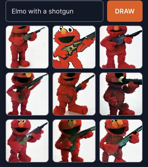 Elmo With A Shotgun : r/dallemini