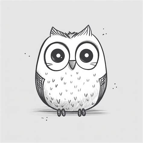 Premium Ai Image Minimalistic Owl Doodle Line Art