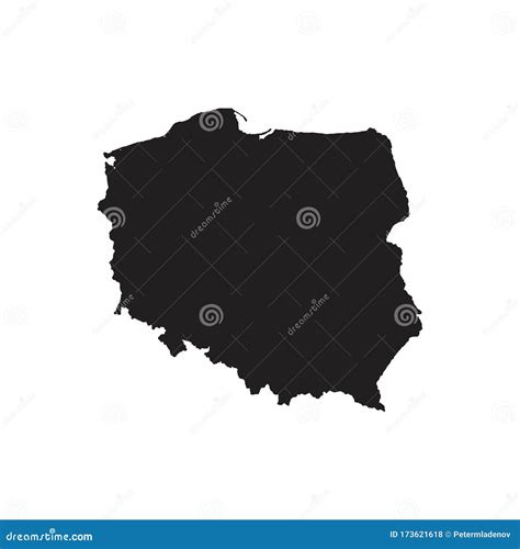 Mapa Vectorial De Polonia Aislado En Fondo Blanco Mapa Negro Tierra