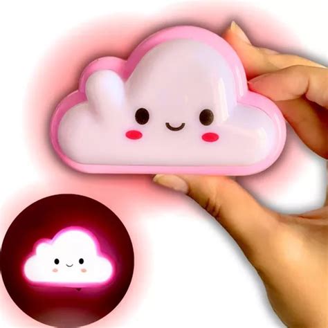 Lámpara de mesa pequeña para niños con enchufe LED en forma de nube