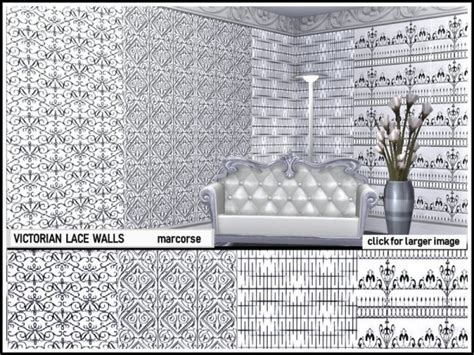 The Sims Resource Victorian Lace Walls By Marcorse • Sims 4 Downloads