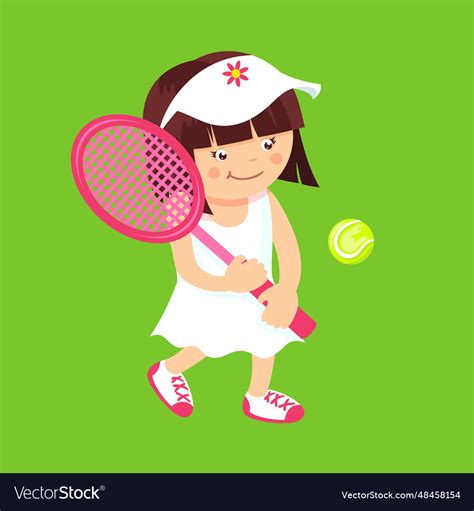 Girl With Tennis Racquet Royalty Free Vector Image