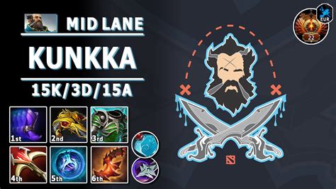 Kunkka Mid Lane C Pos Kunkka Play Dota Immortal Gameplay