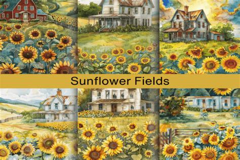 Sunflower Fields Graphic By Monster Design Creative Fabrica