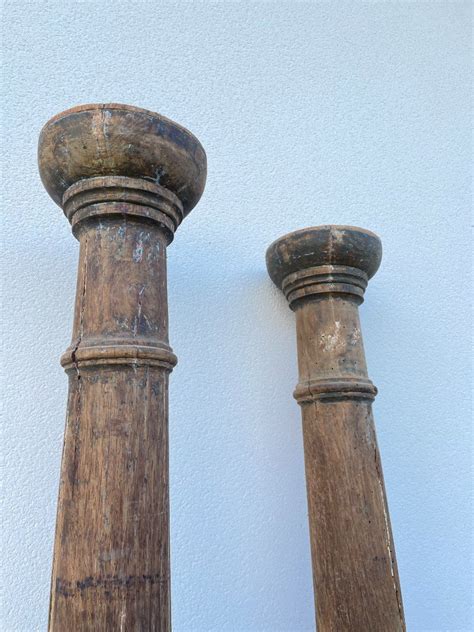 Proantic Paire De Colonnes En Bois Xviii Siecle