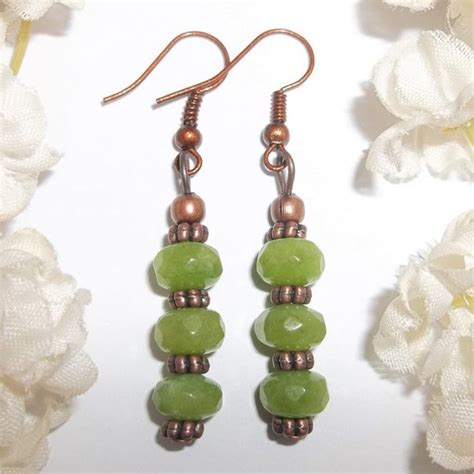 Wvluckygirl Jewelry Boho Style Earrings Set Green Copper Jewelry