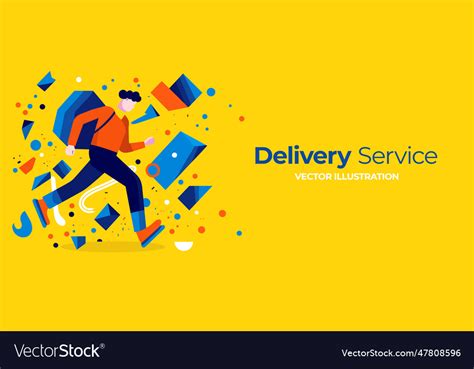 Delivery Service Concept Man Courier Royalty Free Vector