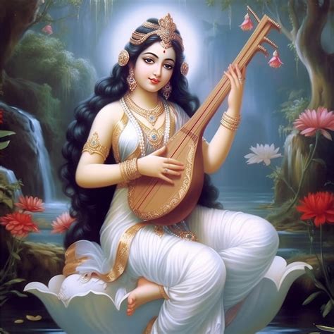 Premium Photo Goddess Saraswati The Embodiment Of Knowledge Generative Ai