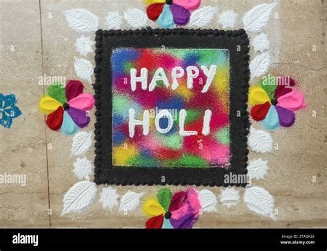 Happy holi rangoli design on the occassion of Holi festival. Rangoli designs sand art colourful ...