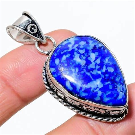 Naturel Lapis Lazuli Pierre Pr Cieuse Main Argent Sterling