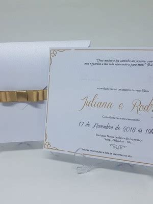 Convite Casamento Nude Classico Perolado Elo
