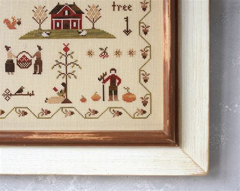 Autumn Sampler Cross Stitch Pattern Pdf House Cross Stitch Etsy