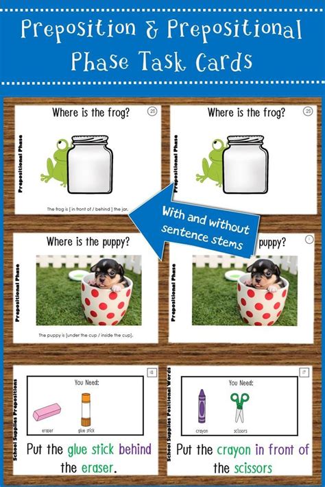 Preposition Prepositional Phrase Task Cards Task Cards