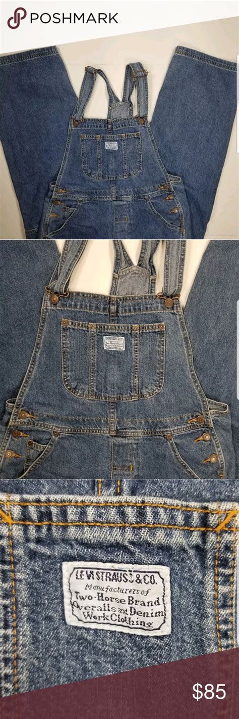 Levis Strauss Overalls Work Denim Jeans Sz Large Levi Denim Jeans