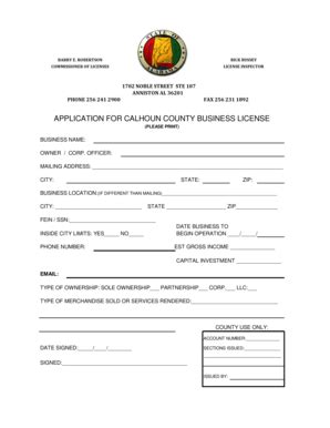 Calhoun County Business License Complete With Ease Airslate Signnow