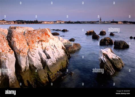 Porec Skyline And Sea At Sunset Croatia Europe Stock Photo Alamy