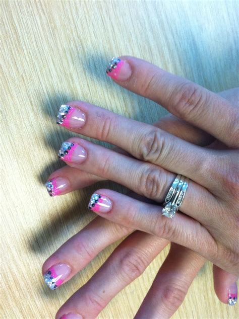 Pink And White Solar Acrylic Nails Nails Pinterest French Tip