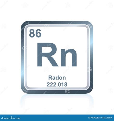 Chemical Element Radon From The Periodic Table Stock Vector