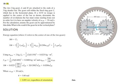 Solved The Two Kg Gears A And B Are Attached To The Chegg