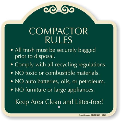 Compactor Safety Signs Compactor Starts Automatically Signs