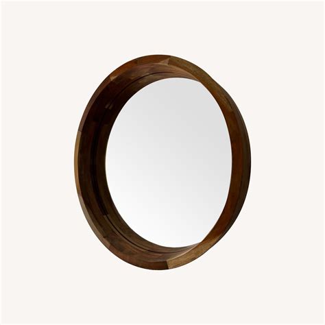 Cb2 Acacia Round Wood Wall Mirror 24 Aptdeco