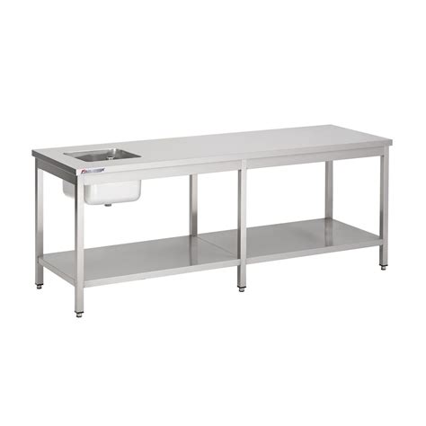 Table Inox Centrale De Chef P X H Mm Sans Dosseret Avec