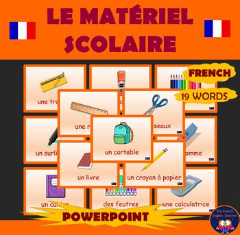 LE MATERIEL SCOLAIRE POWERPOINT On School Supplies Vocabulary In French