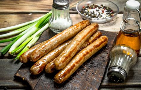 Grilled Pork Sausage with Spices and Herbs Stock Photo - Image of ...