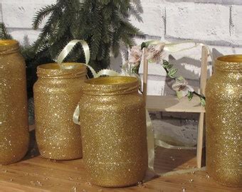 Items similar to Mason Jars Wedding Decor, Rustic Elegant Decorations, 3pcs on Etsy