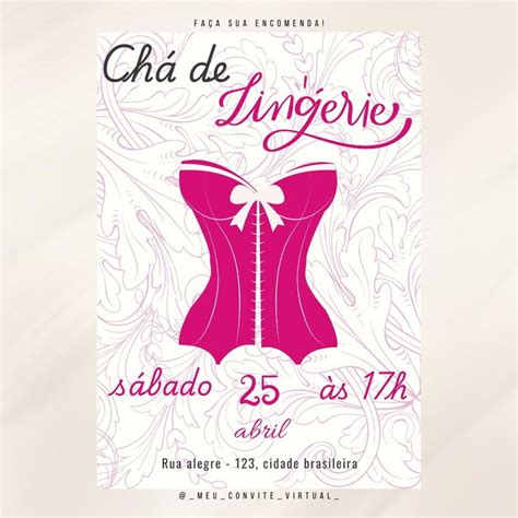 Convite de Chá de Lingerie Elo Produtos Especiais