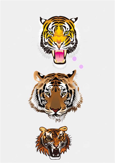 Hand Painted Tiger Png Transparent Hand Painted Colorful Tiger Design