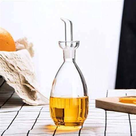 Glass Oil Bottle With Spout Olive Oil Dispenser Vinegar Drizzler Pourer