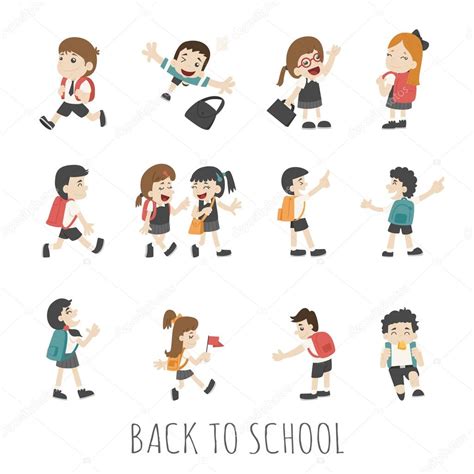 Zur Ck Zur Schule Sch Ler In Schuluniform Stock Vector By Ratch