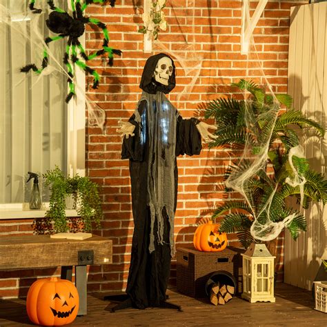 Outsunny 60 Life Size Outdoor Halloween Decorations Animated Grim