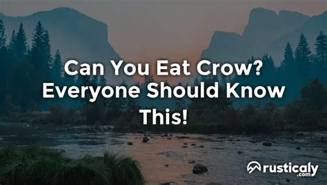 Can You Eat Crow? Everyone Should Know This!