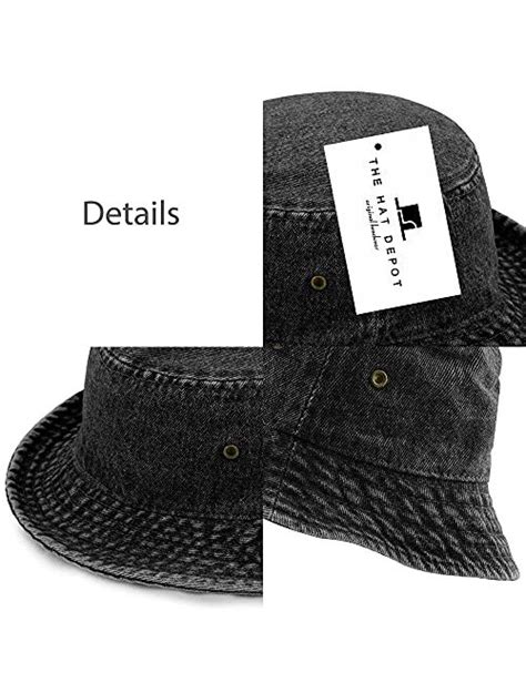 Buy The Hat Depot Washed Cotton Denim Bucket Hat Online Topofstyle