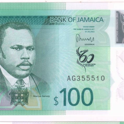 Jamaica Dollars Unc Polymer Currency Note Kb Coins