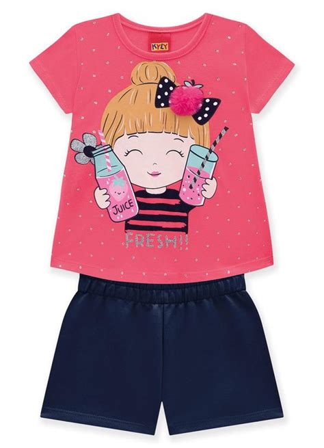 Conjunto Infantil Feminino Rosa Kyly