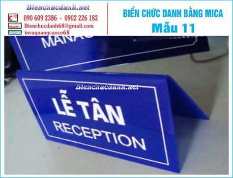 biển chức danh bằng mica biển chức danh để bàn