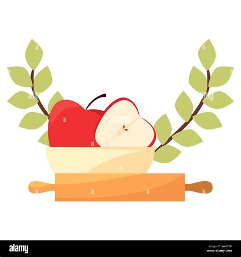 Peppers Rolling Pin Food Cooking Emblem Vector Illustration Stock